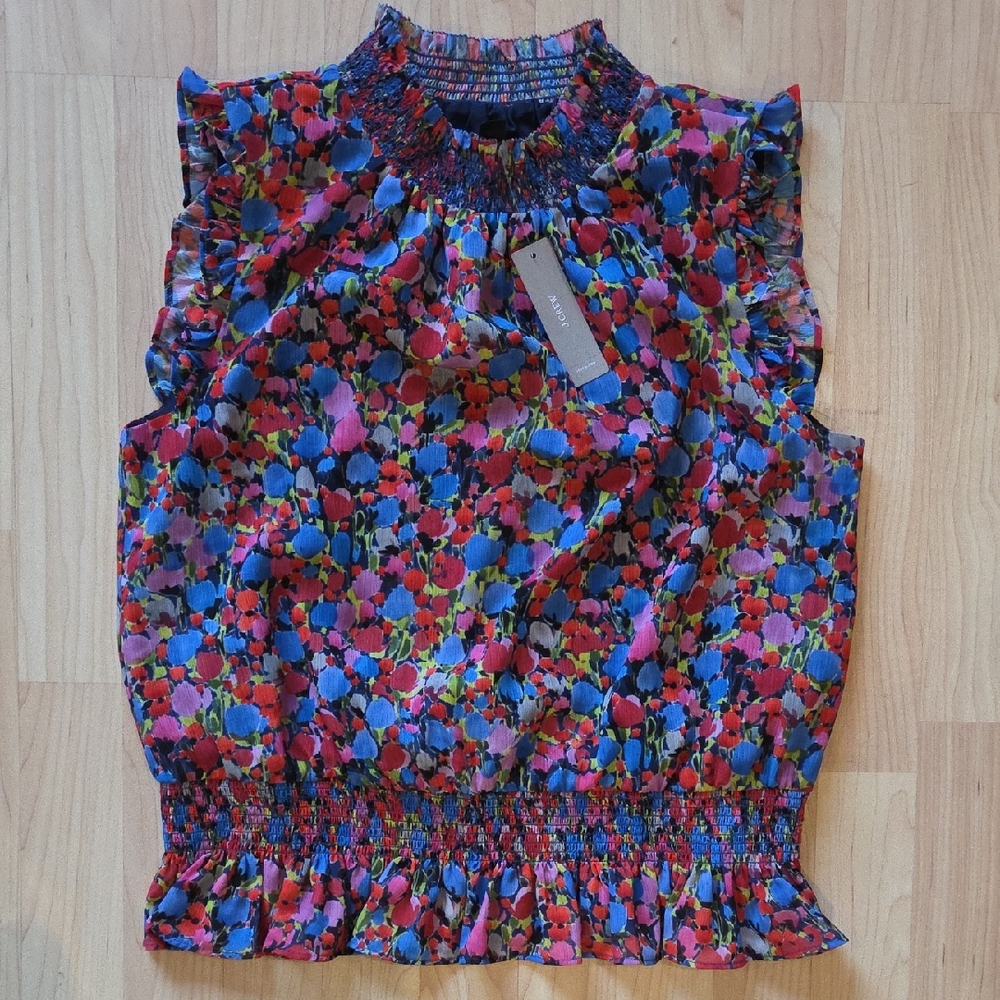 J. Crew Sleeveless mockneck top in watercolor floral print Size 6